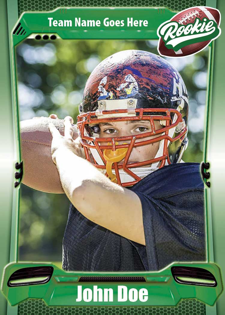 custom-football-trading-card-green-team-personalized-sports-trading