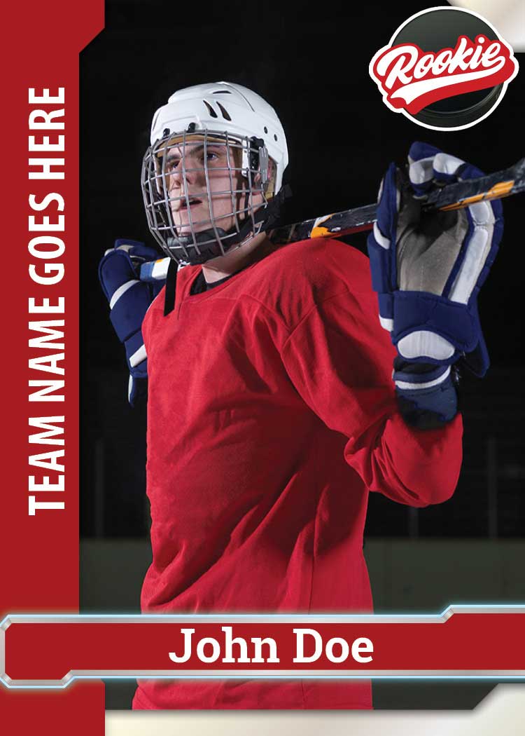 custom-hockey-rookie-card-red-team-personalized-sports-trading-card